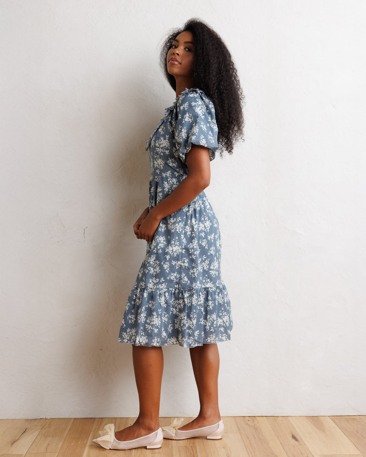 Downeast Heritage Beauty Dress in floral print, featuring a flowing design and sleeveless style, perfect for casual or semi-formal wear.