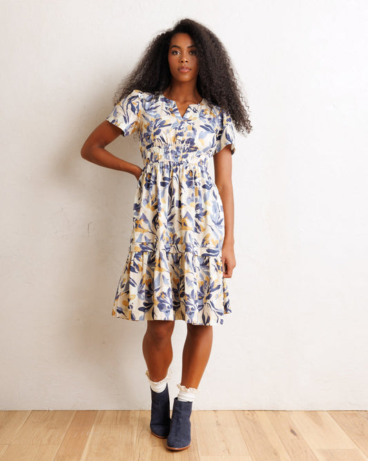 Downeast Icon Demi Dress in soft fabric with a fitted waist and sleeveless design, perfect for casual or semi-formal occasions.