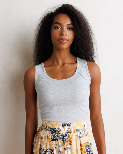 Downeast Everyday Tank top in a neutral color, sleeveless casual tops, lightweight and comfortable for everyday wear.