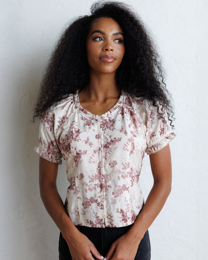 Downeast La Vie En Rose top featuring a stylish, feminine design with soft fabric and floral pattern.