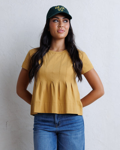 Downeast Portland Peplum Top, women's casual top with fitted waist and flared hem, in a soft, lightweight fabric.