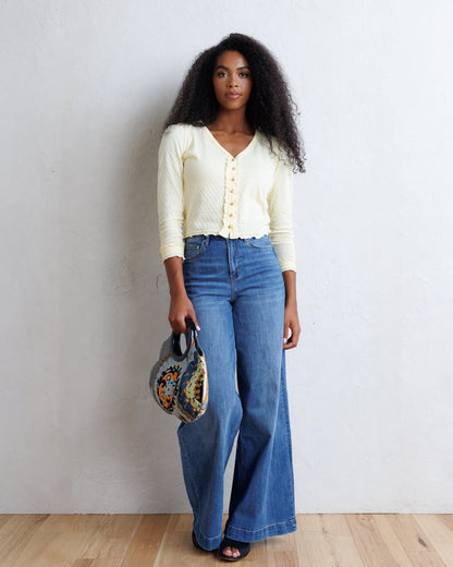 Downeast Carry On Cardi in soft knit, stylish open-front top with long sleeves and cozy fit, ideal for layering.