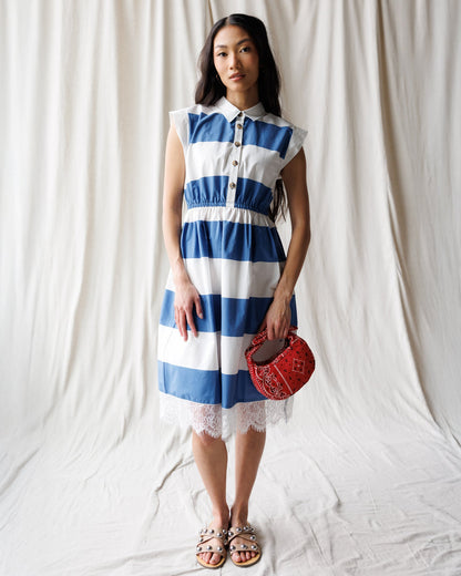 Downeast Hamptons Dress shown on a model, featuring a casual, stylish dress with a relaxed fit and summery design.