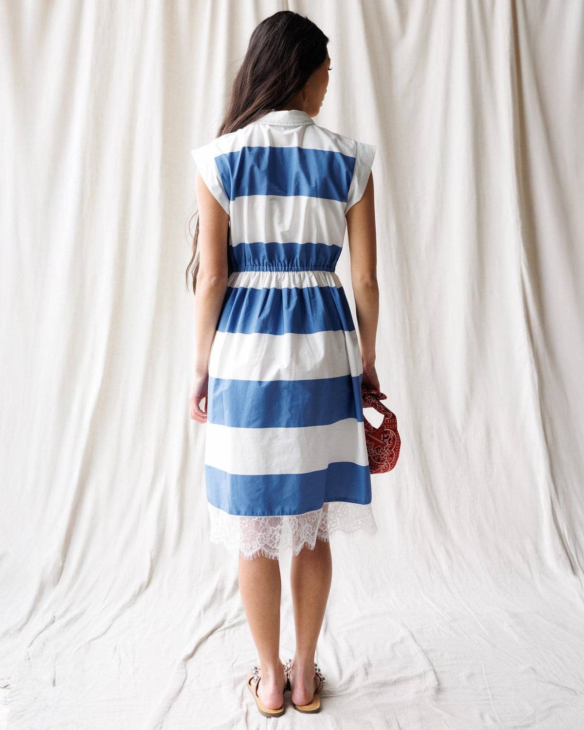 Downeast Hamptons Dress, stylish women's dress with a relaxed fit and floral pattern, displayed on a hanger.