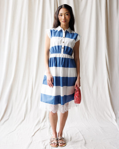 Downeast Hamptons dress displayed on a hanger, featuring a flowy, patterned fabric perfect for casual or summer wear.