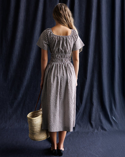 Downeast Maybelle Dress, lightweight and flowy women's dress with floral pattern and short sleeves, perfect for casual wear.