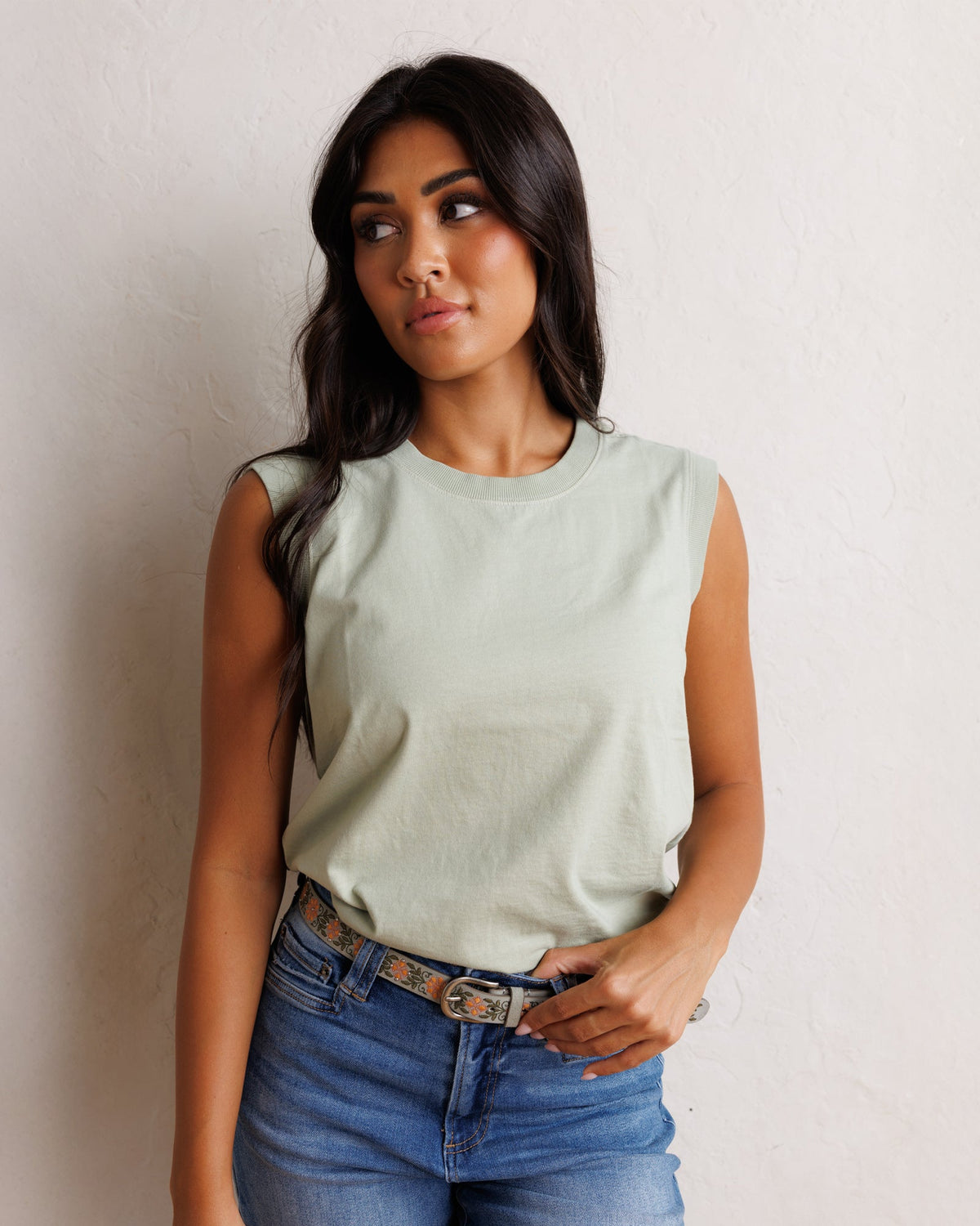Downeast Your Favorite Tank top in a soft fabric, featuring a sleeveless design and casual fit, shown in a neutral color.