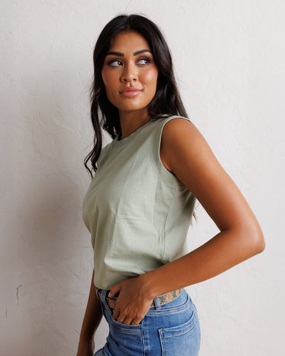 Downeast Your Favorite Tank top in soft fabric, featuring a sleeveless design and comfortable fit, shown in a casual outdoor setting.