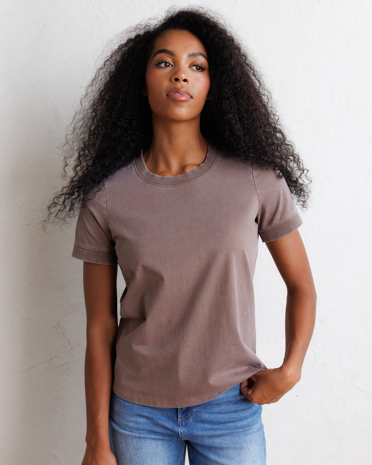 Downeast Your Favorite Tee, a casual cotton top with a relaxed fit, shown in a soft, neutral color.