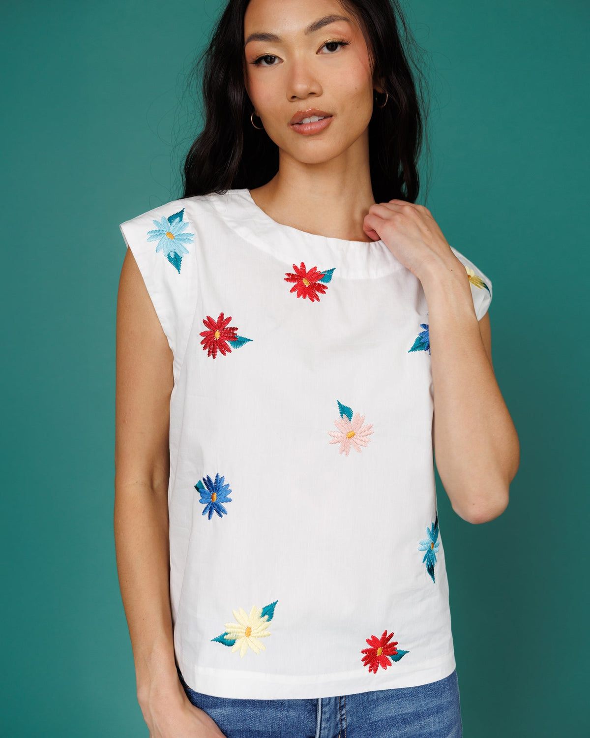Downeast Flower Farm Top featuring a floral print, lightweight fabric, and relaxed fit, perfect for casual or summer wear.