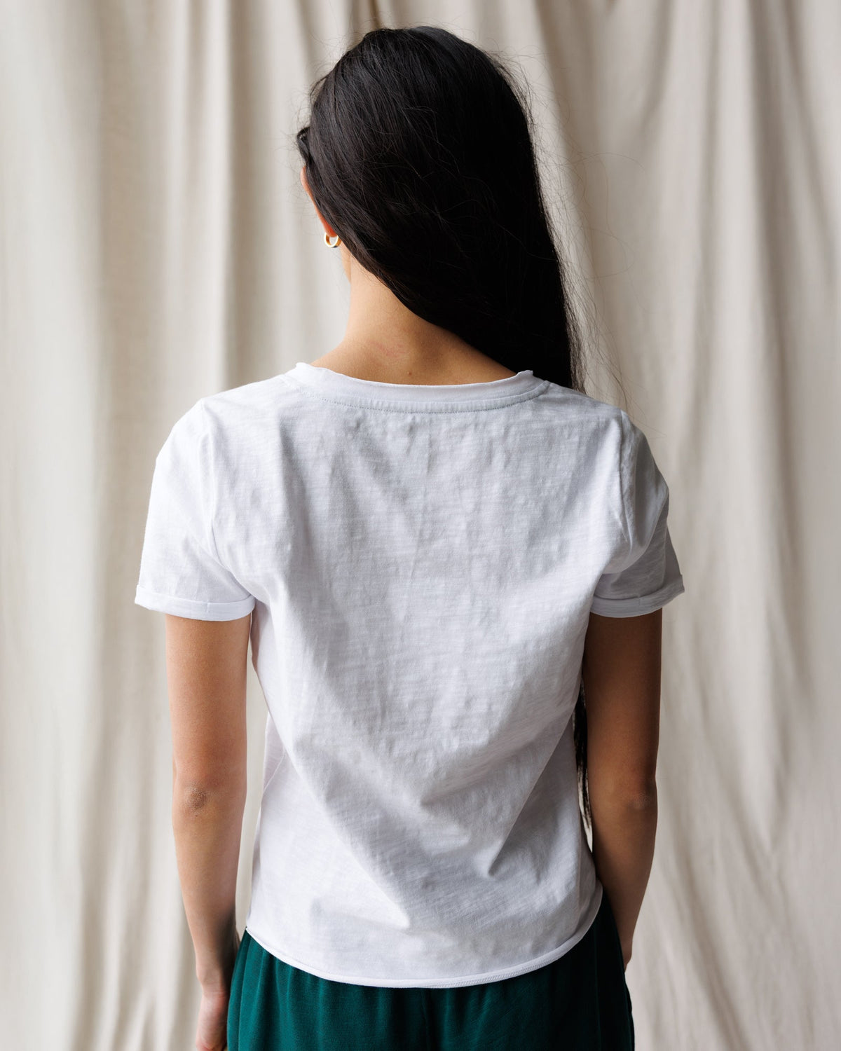 Downeast sunflower fields printed tee shirt for women, featuring a vibrant sunflower design on soft cotton fabric.