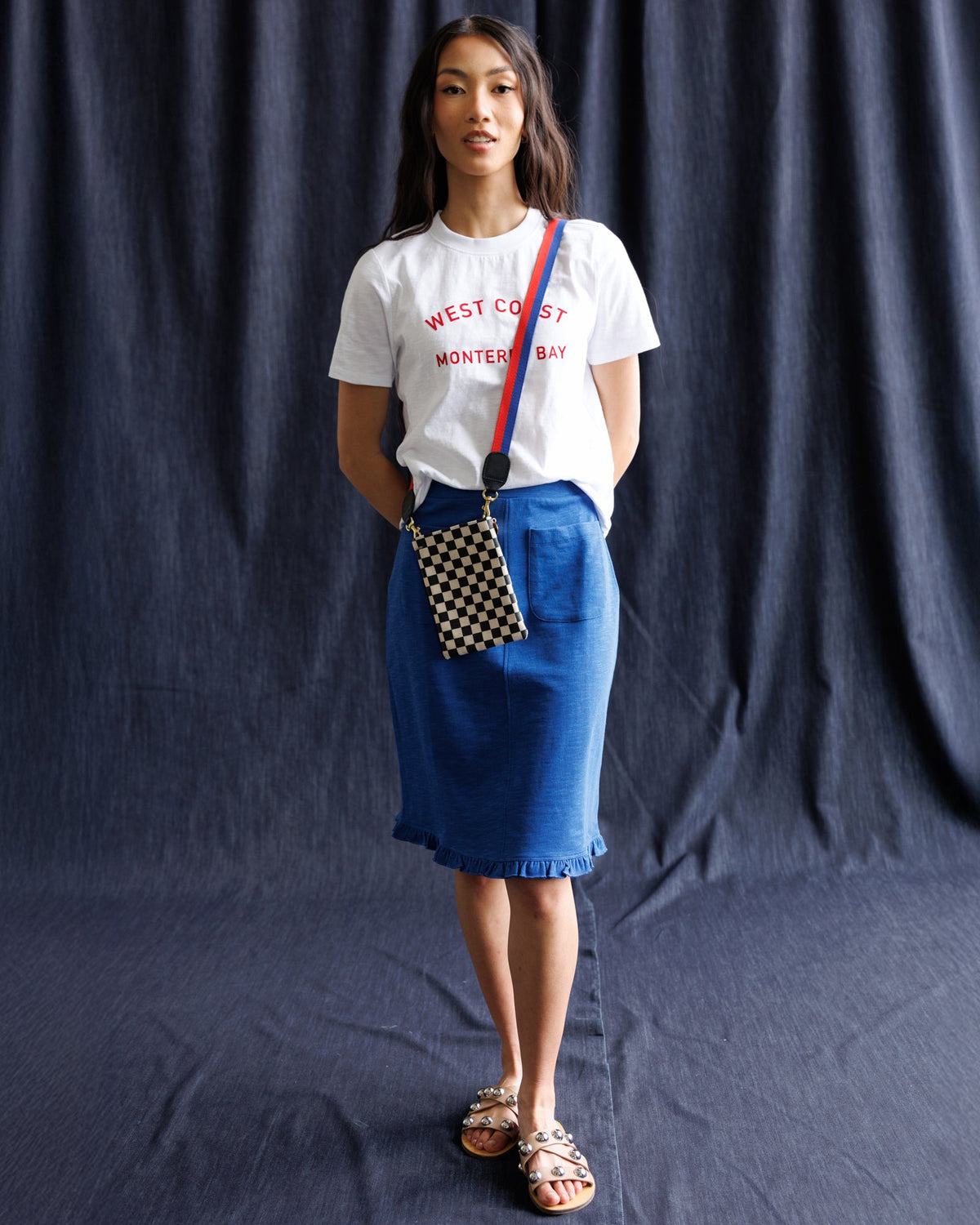 Downeast Perfect Balance Pretty Skirt in soft fabric with a flowing design and subtle pattern, suitable for casual or dressy wear.