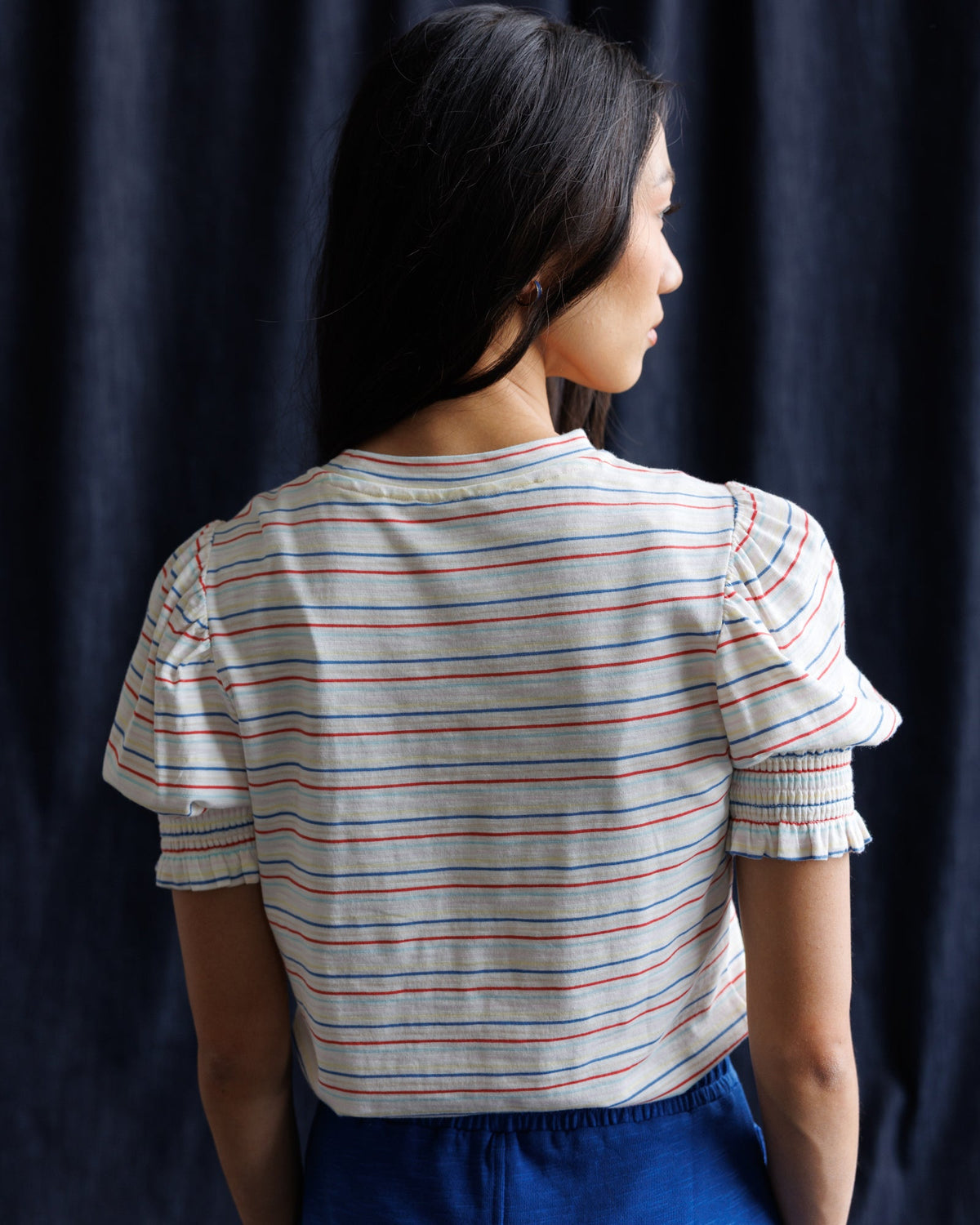 Downeast Tres Belle top, stylish women's blouse with a relaxed fit and soft fabric, shown in a natural pose.