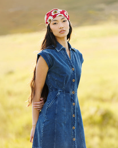 Downeast Brocante Dress featuring a vintage-inspired design with floral patterns and a flowing silhouette.