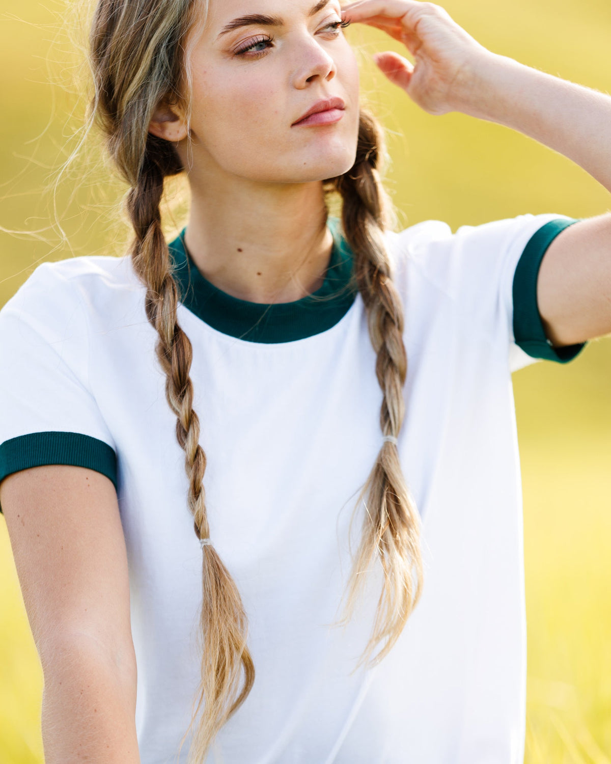Downeast Your Favorite Ringer Tee, casual short-sleeve tops with contrasting collar and sleeve bands, laid flat on a white background.