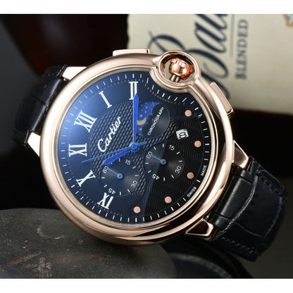 Men’s business watch with black rubber strap and classic dial design