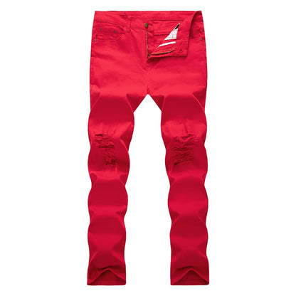 WULFUL Slimline Ripped Stretch Jeans for Men
