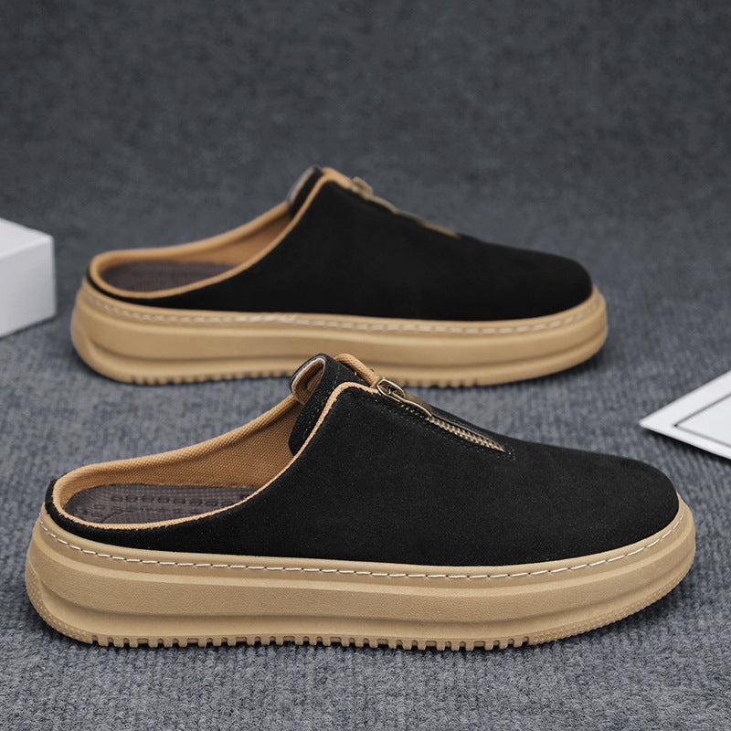 Men's thick-soled elevating casual slip-on slippers in a comfortable everyday style