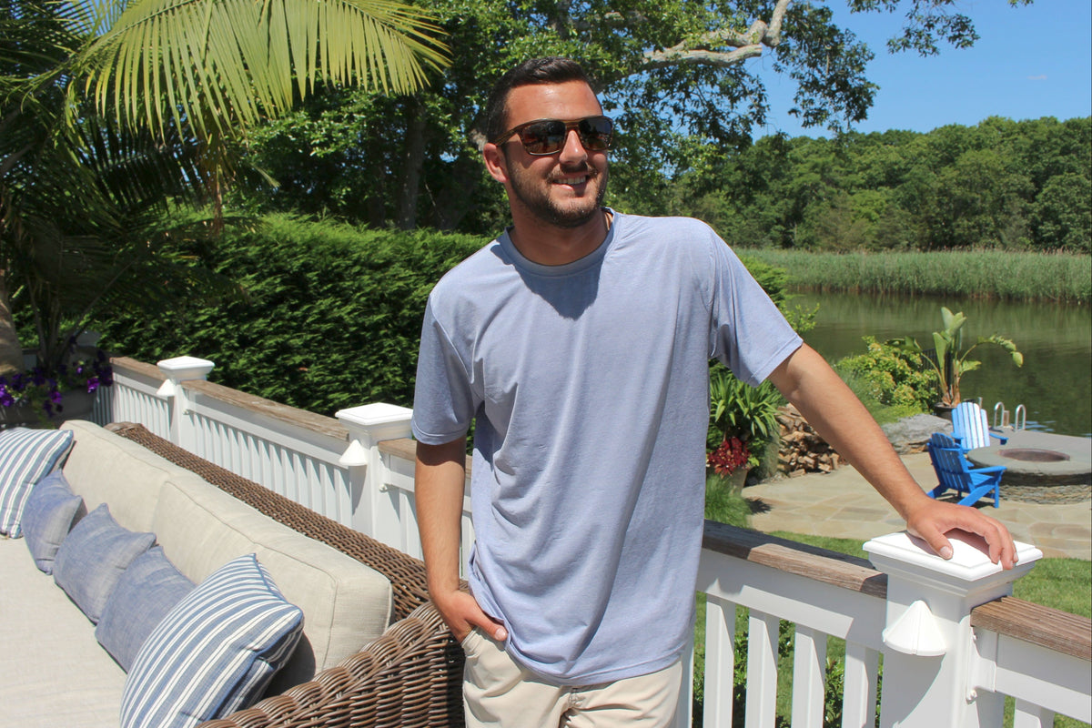 White Water Life Bimini Performance Tee with short sleeves, soft fabric, and sporty fit for active wear.