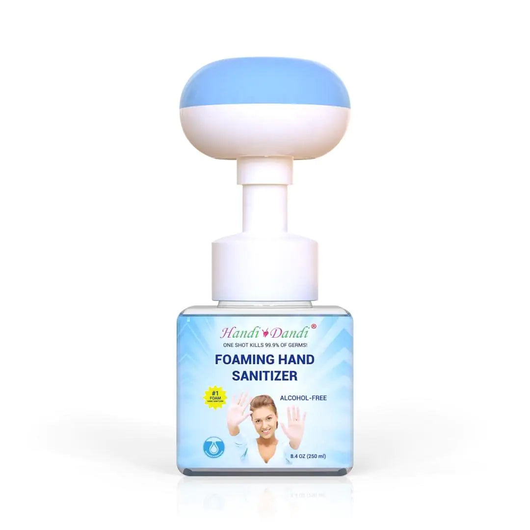 HANDI DANDI MOISTURIZNG ALCOHOL-FREE FOAMING HAND SANITIZER w/FLOWER PUMP TOP Kills 99.9% Of Germs On Hands Made in the USA