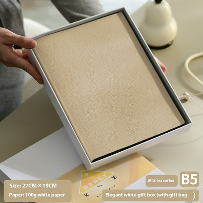 Litchi pattern soft leather covered notebook by My Store, textured cover and compact design