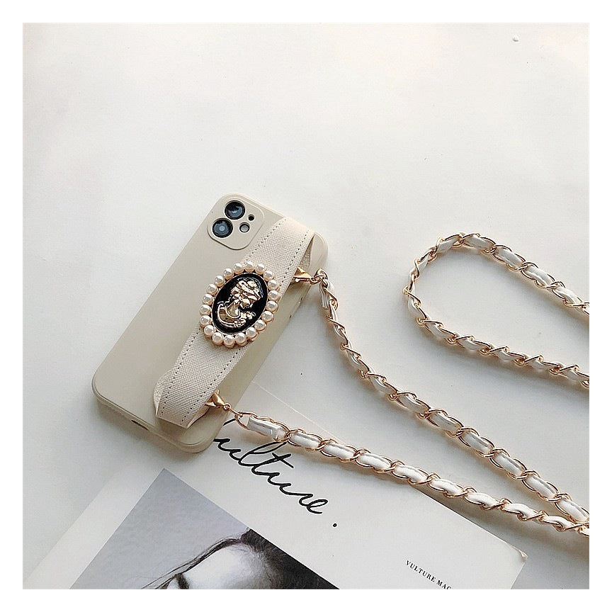 Mobile phone protective case with wrist strap and crossbody chain by My Store