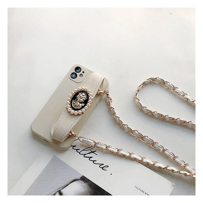 Mobile phone protective case with wrist strap and crossbody chain by My Store
