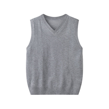 Fashionable V-neck pullover knit vest for early spring by My Store