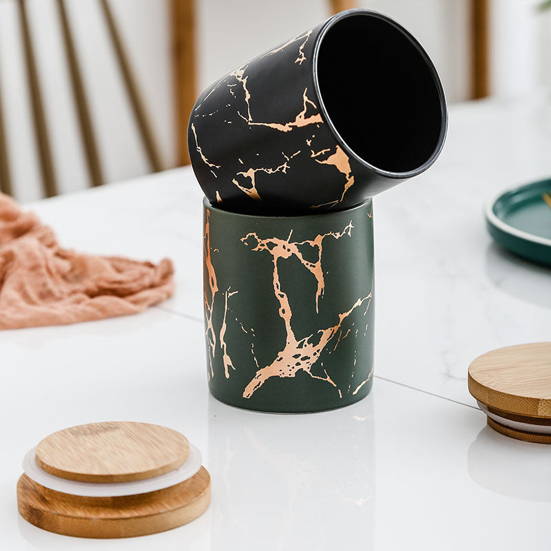 Ceramic airtight food storage jar box with lid for kitchen use