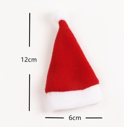 Mini Christmas scarf hat doll decoration with festive red scarf and hat, My Store brand
