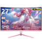 Sealan Pink 27-inch curved gaming monitor with 2K QHD resolution, 165Hz refresh rate, LED display, and HDMI port for gaming.