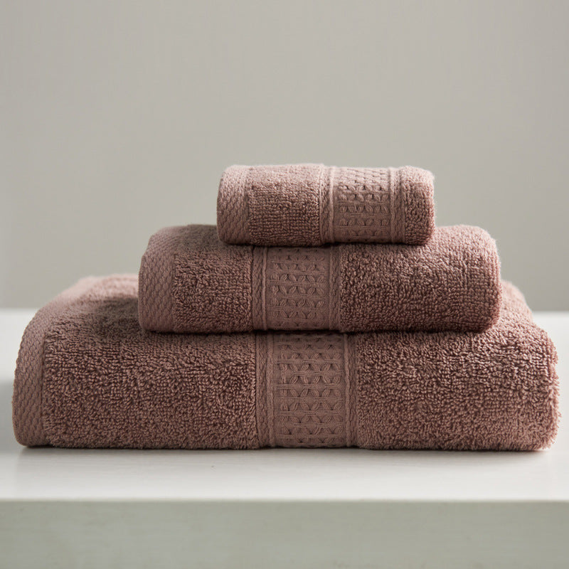 Minimalist square pure cotton bath towel set in neutral style
