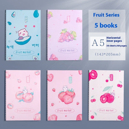 A5 thickened practice notebook with a simple creative design and girl-heart motif