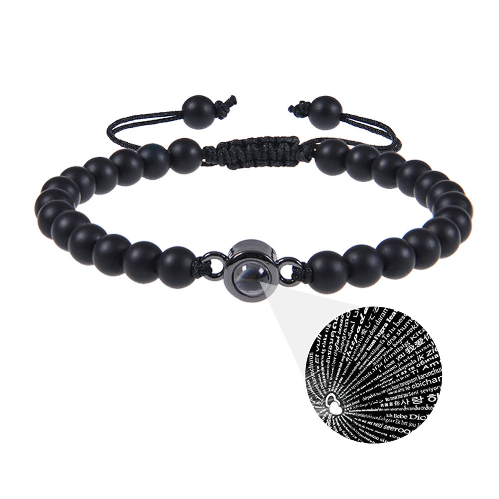 "Custom Photo Projection Bracelet in 100 Languages"