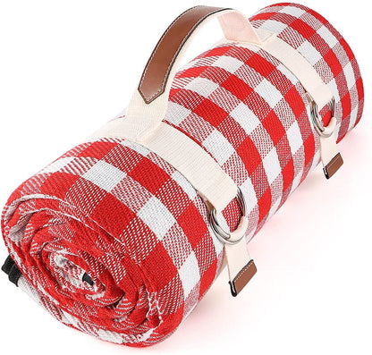 Outdoor picnic mat, folding canvas camping floor mat with water-resistant surface