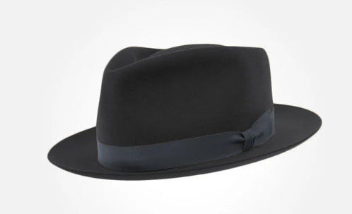 Retro British wool top hat with contrast-color felt detailing, My Store