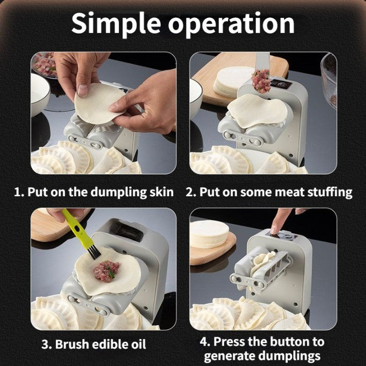 Electric automatic dumpling maker machine for easy kitchen dumpling preparation