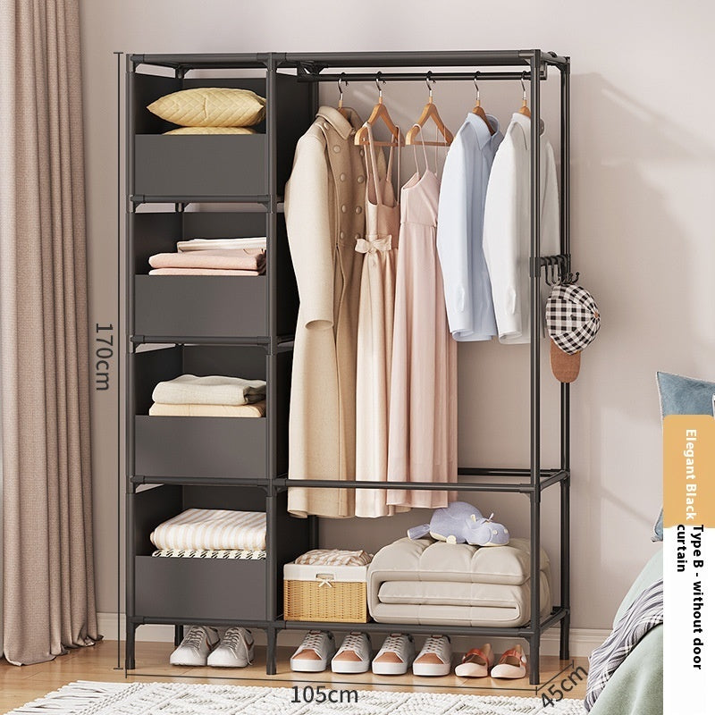 Simple assembly bedroom wardrobe with spacious storage design
