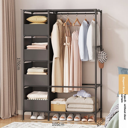 Simple assembly bedroom wardrobe with spacious storage design