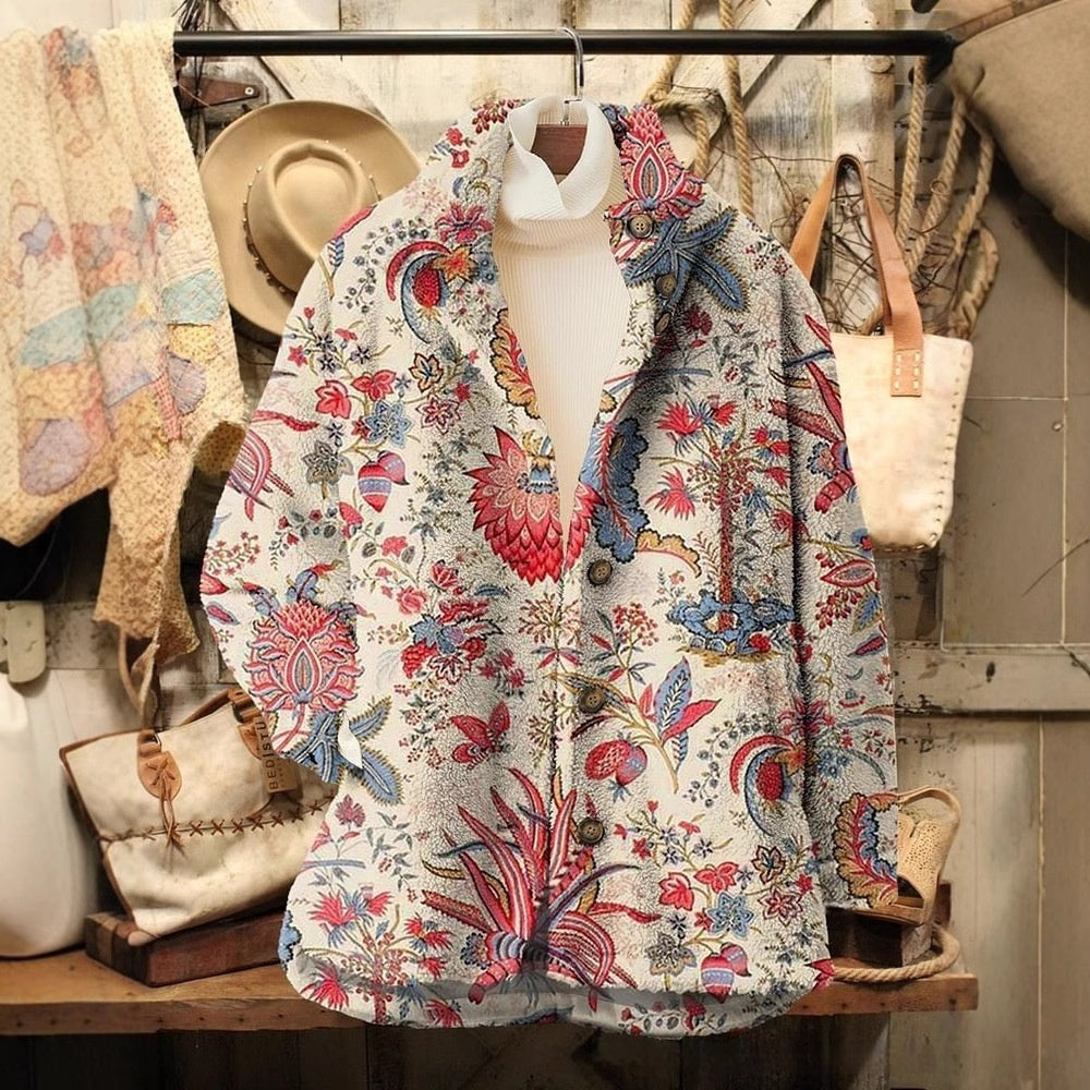 Women's 3D pattern flannel winter coat by My Store