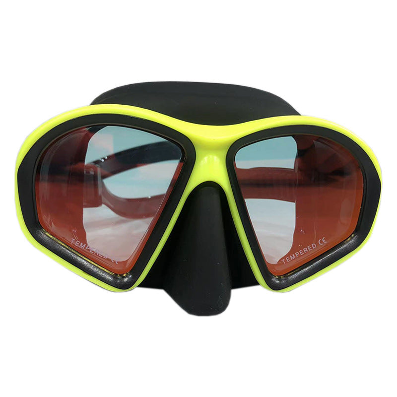 Diving mask swimming goggles with clear lenses and adjustable strap