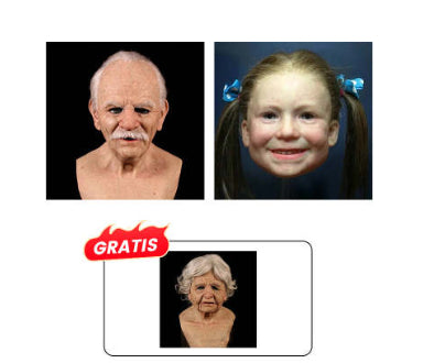 Old man Halloween mask with white hair and beard headgear by My Store
