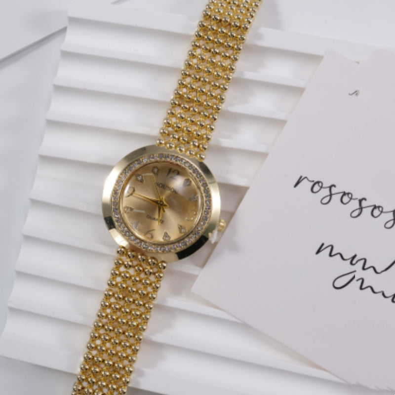 Women's steel belt quartz sports watch by My Store, featuring a durable metal strap and sporty dial