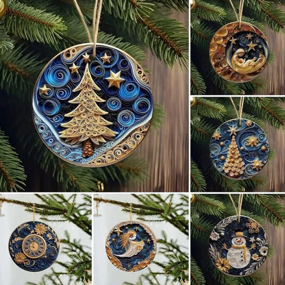 Flat curly Christmas decorations in assorted festive designs by My Store
