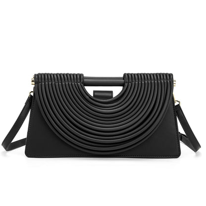 Handcrafted knotted woven noodle-shaped tote bag with textured design and carry handles