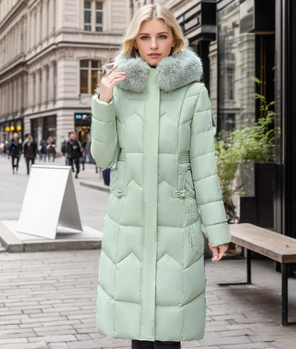 Elegant Fur-Collar Winter Jacket
