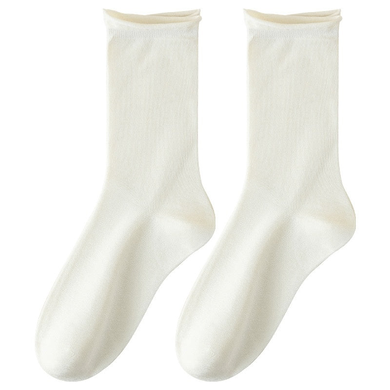 Women’s silk spring-summer mid-calf socks by My Store in a lightweight, comfortable design