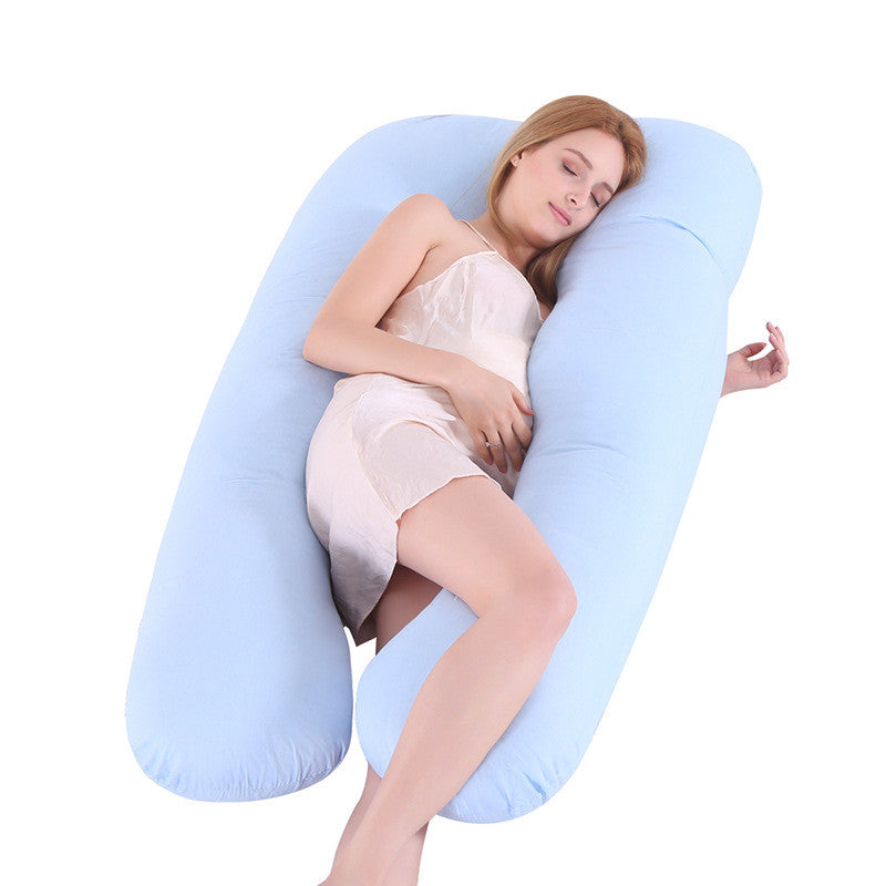 U-shaped summer maternity pillow for pregnant women with breathable ice silk cover