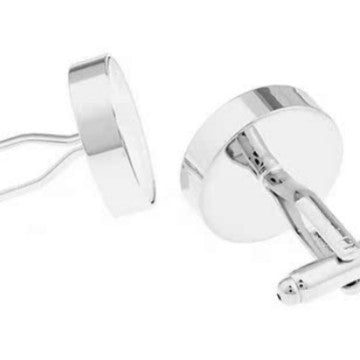 Lucky Spin round cufflinks for men with a polished circular design and rotating center detail