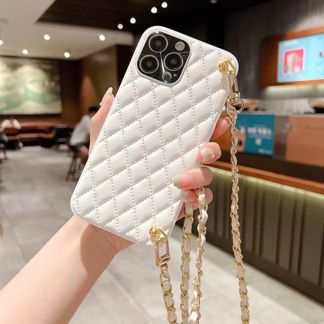 Diamond plaid crossbody phone case protective sleeve by My Store